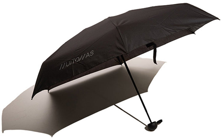 Muitomas Regenschirm kompakt – leicht – Teleskopgriff – rutschfester Griff – Kordel und Bezug – Schwarz