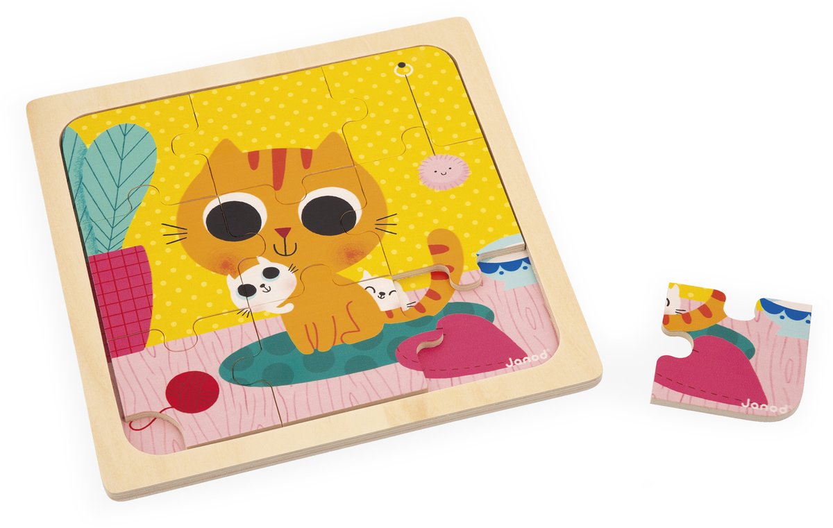 Janod - Holzpuzzle - Katze Erdnuss