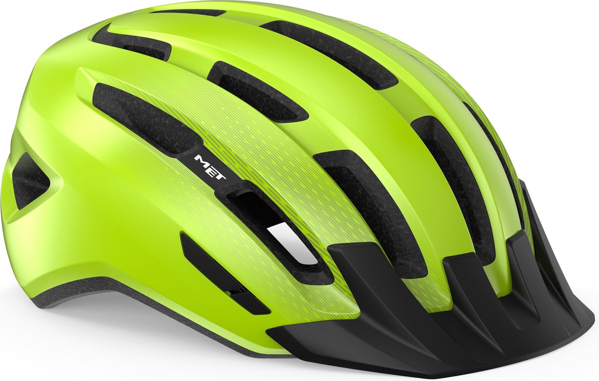Mit Downtown Fahrradhelm Herren Damen – Fahrradhelm Rennrad Erwachsene – E-Bike – Trekking – Größe M L (58-61 cm) – Fluorgelb (Gelb)