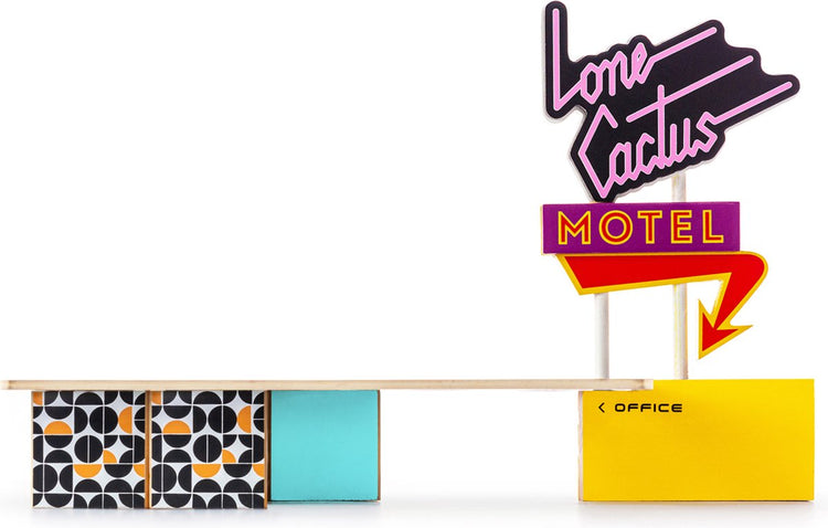 Candylab-Spielzeug, Candylab-Spielzeugauto aus Holzdruckguss – Lone Cactus Motel – Candycar-Welt