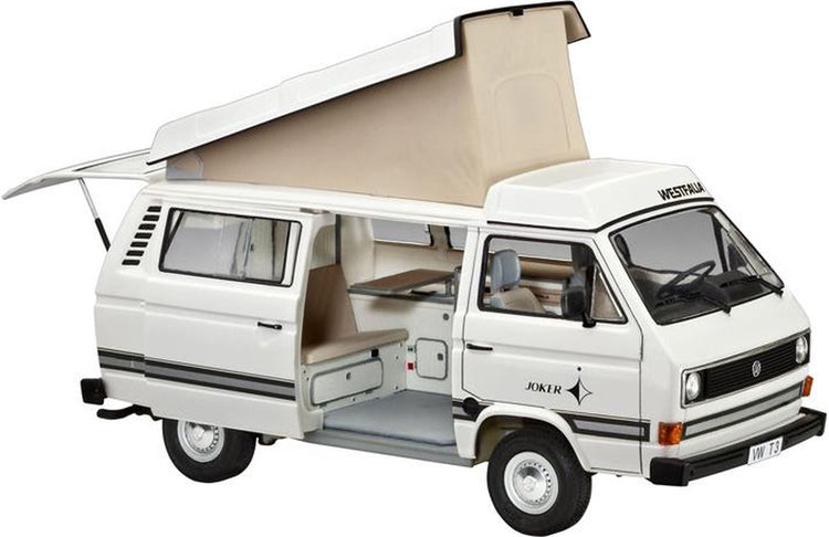 Revell Modellbausatzauto – 07344 Volkswagen T3 Camper – deutscher Camper aus Kunststoff – 1:25 – Modellbau