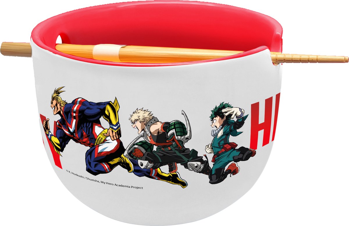 Stor my hero academia – Deku, Katsuki und All-Might-Ramen-Schüssel mit Stäbchen
