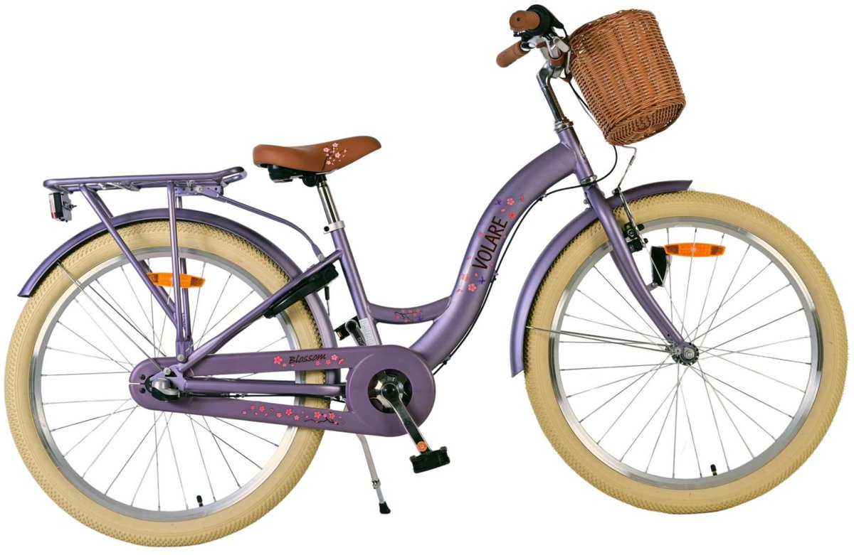 Volare Blossom Children's Bicycle - Mädchen - 24 Zoll - lila - 3 Zahnräder