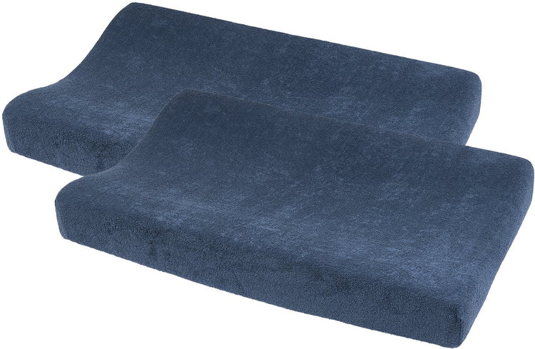 Meyco Baby Uni Wickelauflagenbezug – 2er-Pack – Frottee – Indigo – 50 x 70 cm