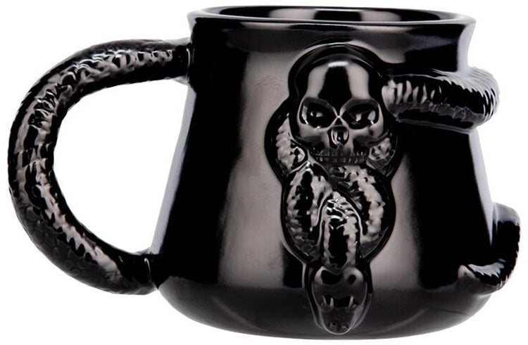 Paladone Harry Potter Dark Mark Becher mit Nagini-Griff – offiziell lizenzierte 400 ml schwarze Keramiktasse –