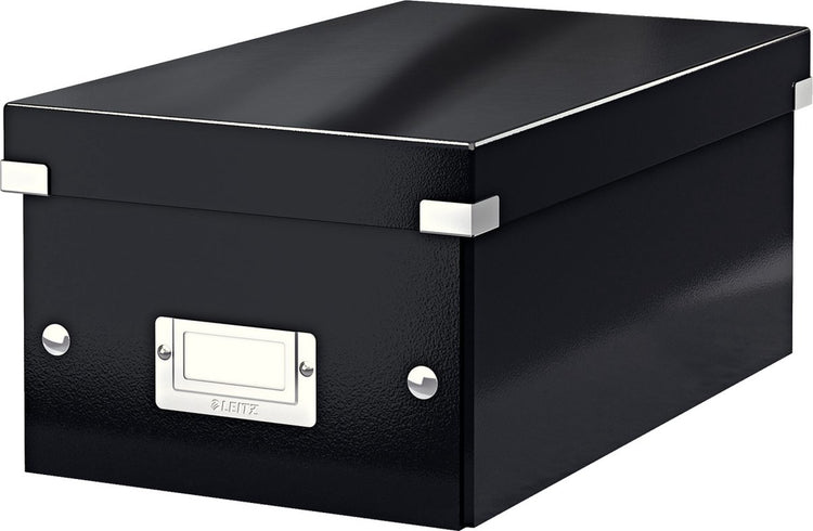 Leitz wow click store Aufbewahrungsbox aus Karton – 84 % recycelter Karton – 21 x 15 x 35,2 cm (BxHxT) – ideal für den Heimarbeitsplatz – Schwarz