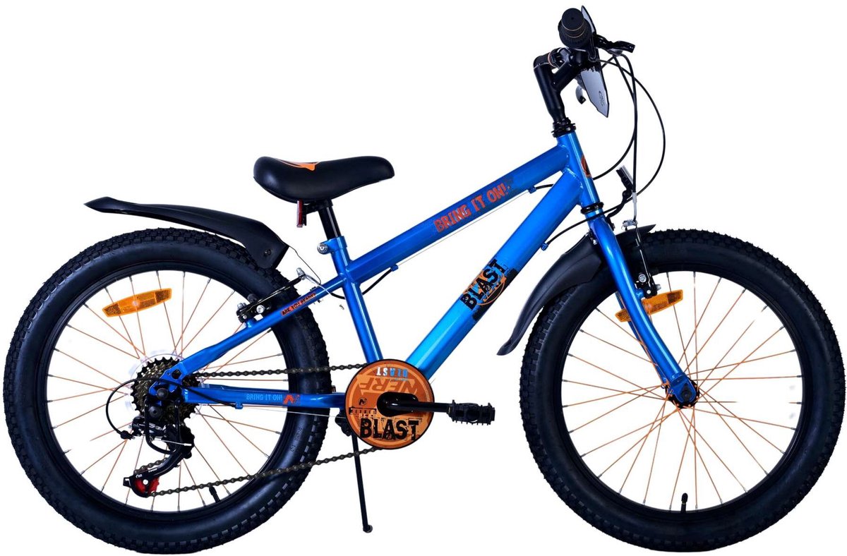 Nerf Kinderrad Jungen 20 Zoll Satinblau 6 Geschwindigkeit