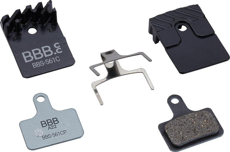 BBB Cycling DiscStop CoolFin Scheibenbremsbeläge Shimano – kompletter Satz Bremsbeläge kompatibel mit Shimano-Scheibenbremsen – organisch mit Kühlrippen – BBS-561C