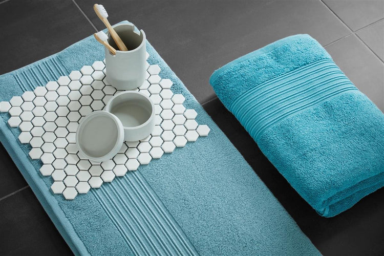 Durchsichtiges Bettwäschehaus – Gästehandtuch – 2er-Set – 30 x 50 cm – Blau
