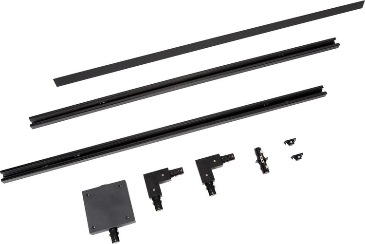 Lucide Gleis-Starterset - 1-Phasen-Schienensystem-Schienenbeleuchtung - 2 Meter - Schwarz