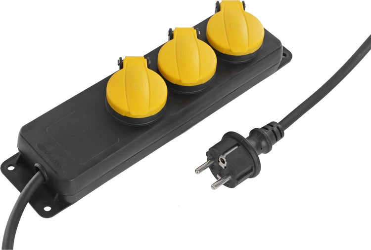 Q-Link-Buchse – 3-fach – geerdet – h05rr-f – IP44 – 3 x 1,5 mmã‚â² – 3 m – schwarz