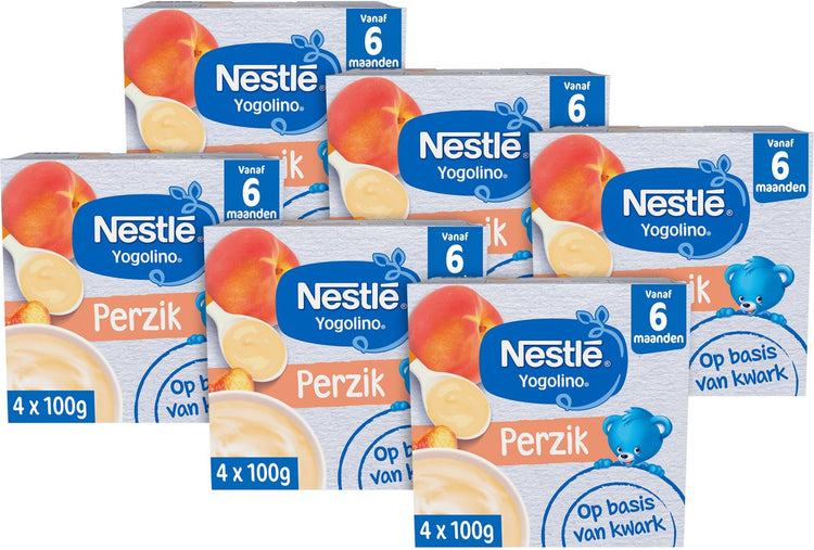 Nestlé Yogolino Pfirsich - Babydessert - 6 Stück 4 x 100g (24 Portionen)