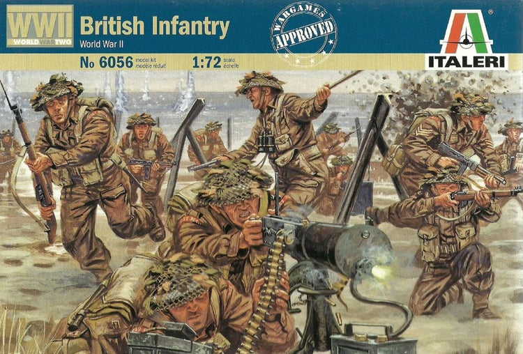 Italeri Modellbausatz Militärfahrzeuge – 6056 britische Infanterie – britische Soldaten Wwii – 50 Figuren aus Kunststoff – 1:72 – Modellbau