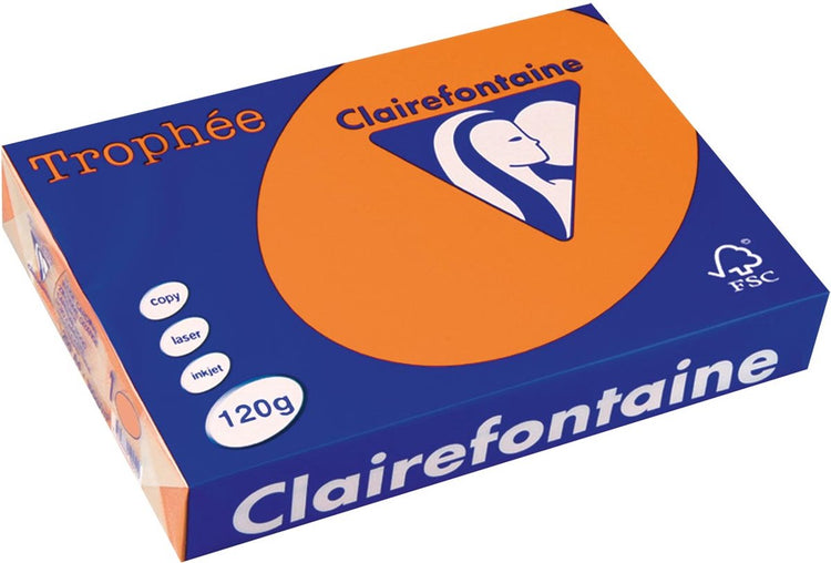 Clairefontaine Trophäe Pastell A4 Orange 120 g 250 Blatt