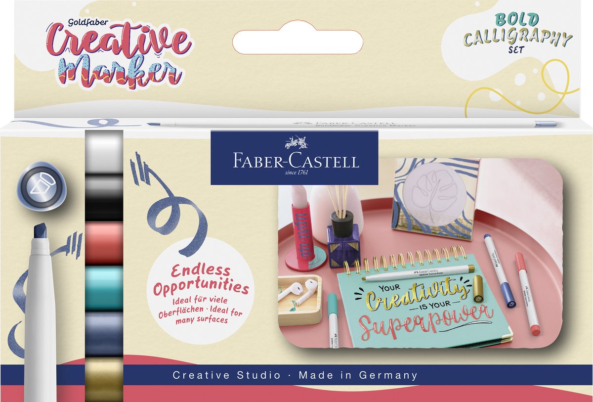 Faber-Castell – Marker – Creative Goldfaber – Meißelspitze C – Set Soft Lettering – FC-160906