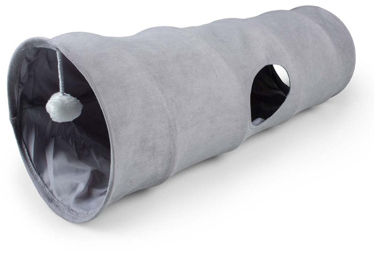 Duvo plus Playtime Spieltunnel schnurrend für Katzen L-80x25x25cm grau