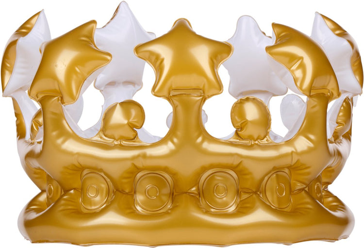 Party Casa Partykrone aufblasbar – King Dress Up Accessoire – Kopfaccessoire für Party und Geburtstag – Gold