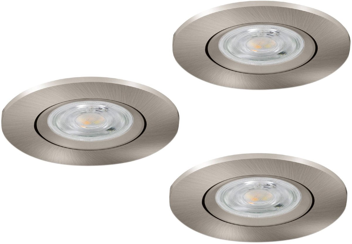 Eglo Barranco Einbaustrahler - Badezimmer - GU10 - ø 8,4 cm - Grau - 3er-Set