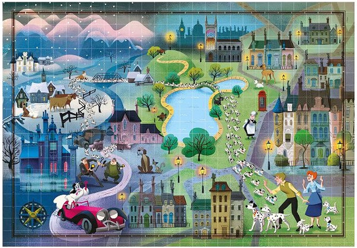 Clementoni World Map Puzzle 101 Dalmatianer, 1000st.