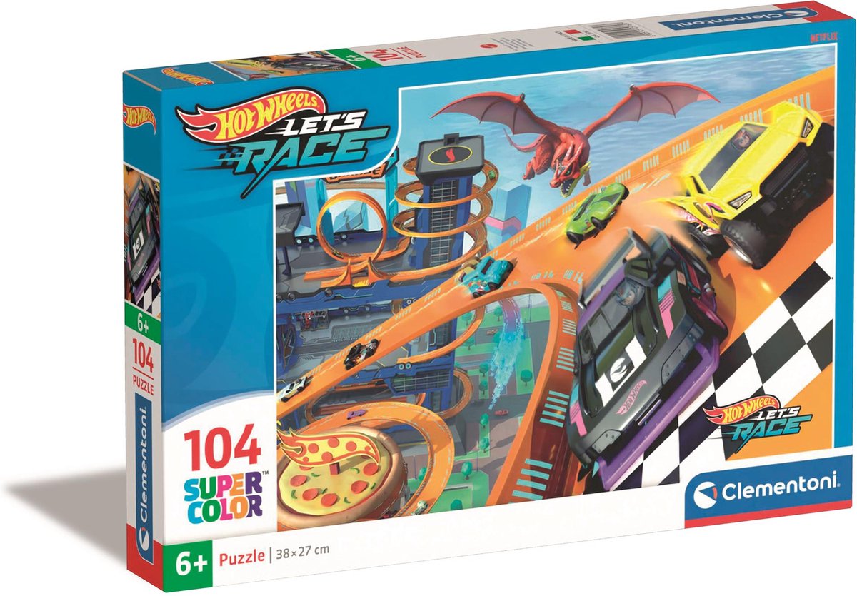 Clementoni Jigsaw Puzzle Super Color Hot Wheels, 104st.