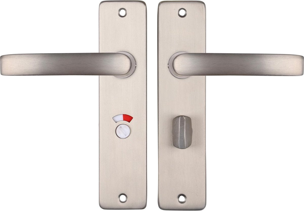 Starx Türgriff Silber - Edelstahloptik - Türbeschläge - Türschild mit WC-Schloss (WC57 - 5) - Türgriffblock