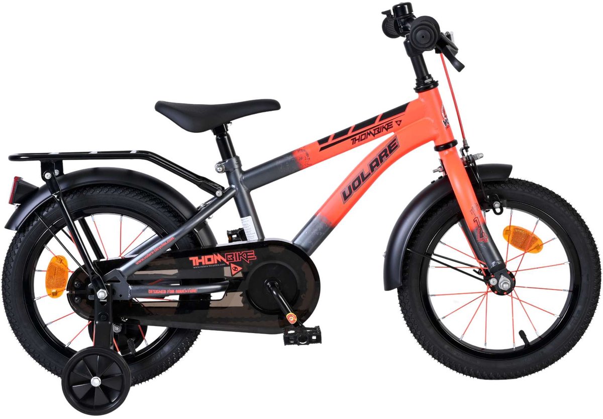 Volare Thombike Kinderfahrrad – Jungen – 14 Zoll – Orangegrau