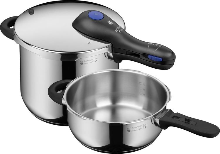 WMF perfect plus - Schnellkochtopf-Set - 3,0l + 6,5l - Edelstahl - stapelbar - Flammschutz - Induktion