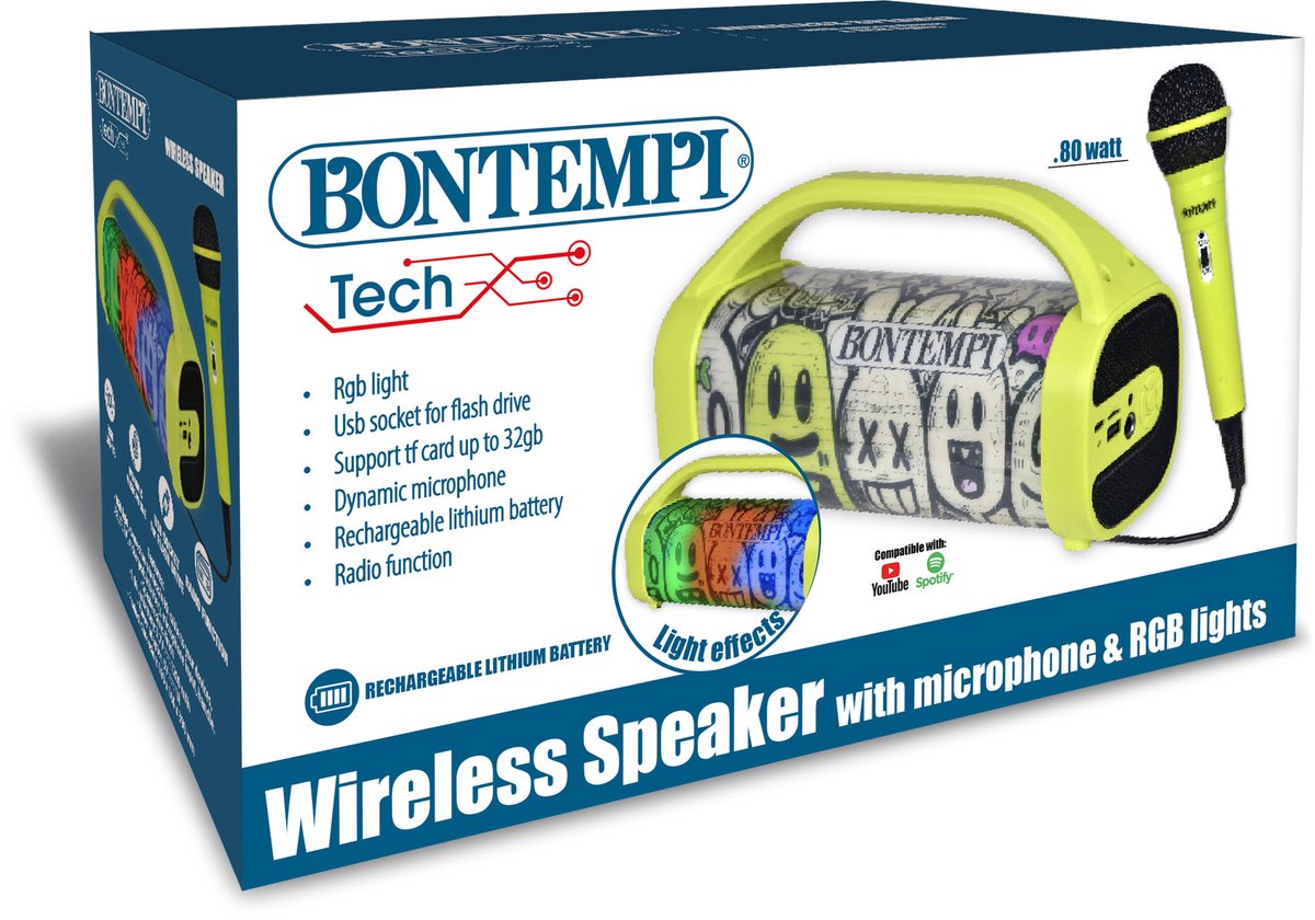 Bontempi Spa Bontempi – Lautsprecher mit Mikrofon und Lichteffekten