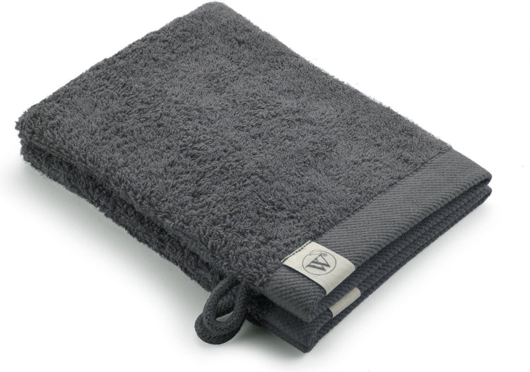 Walra Waschlappen aus neu hergestellter Baumwolle – 2x 16x21 – 100 % Baumwolle, davon 70 % recycelt – Grau-Anthrazit