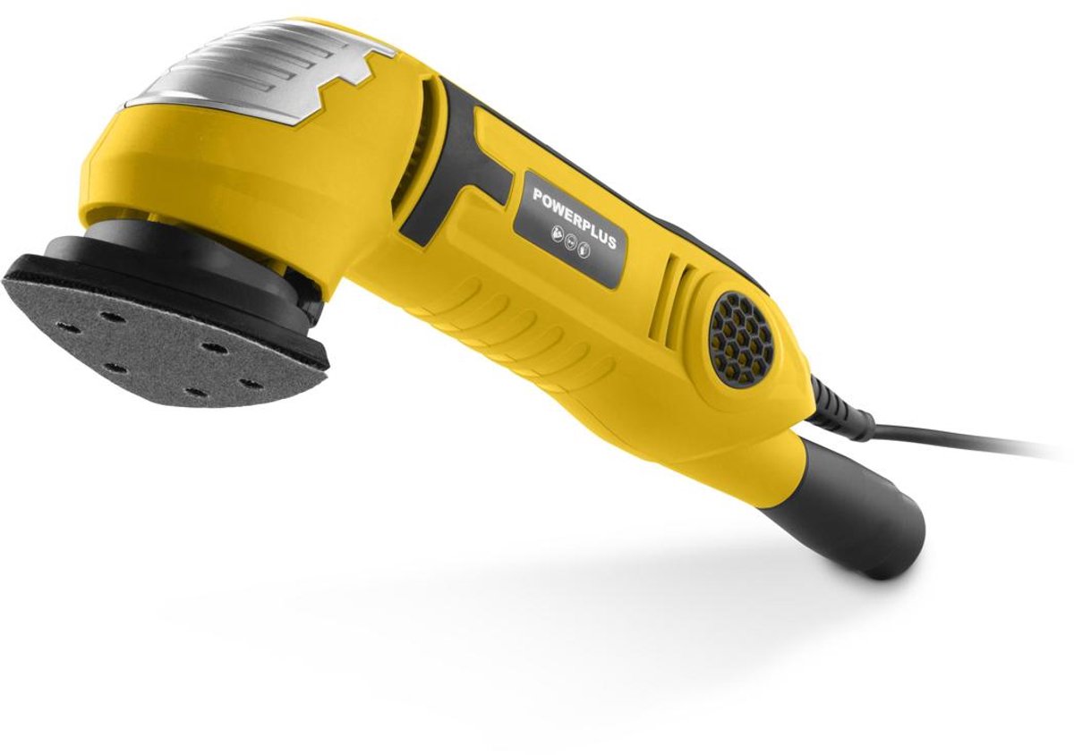 Powerplus Deltaschleifer powx0490 – 300 W Dreieckschleifer – mit 3 Dreiecksschleifblättern, Staubsaugeranschluss