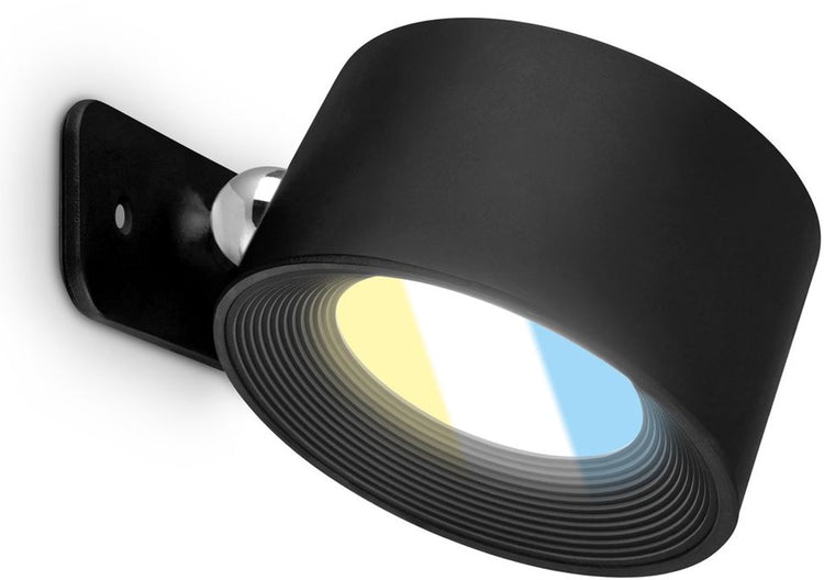 B.k.licht briloner tari – Wandleuchte wiederaufladbar im Innenbereich – dimmbar mit Touch – CCT – drehbar – mit Magnet – Akku und kabellos – USB-C – Schwarz