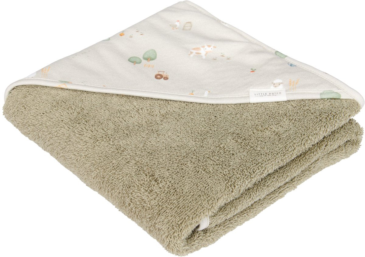 Kleiner holländischer Badeumhang – 75 x 75 – grün – kleiner Bauernhof
