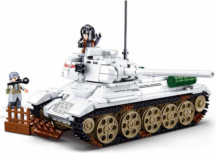 Sluban Army Medium Tank White Konstruktionsspielzeug für Kinder ab 6 Jahren – Konstruktionsspielzeug Modellbau – Baukasten mit 518 Bausteinen – M38-B0978