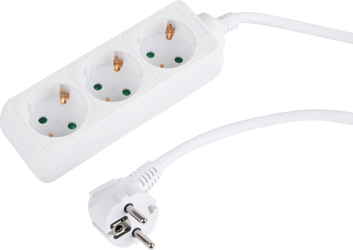 Q-Link-Buchse - 3-fach - geerdet - 3 x 1,5 mm² - 3 m - weiß