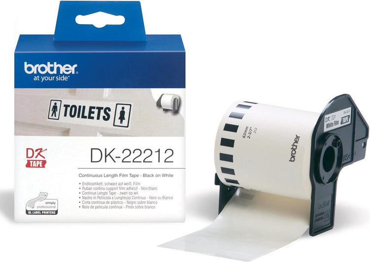 Brother Label dk-22212 62 mm 15 Meter weißer Film | Rolle von 15 Metern | 3 Stück