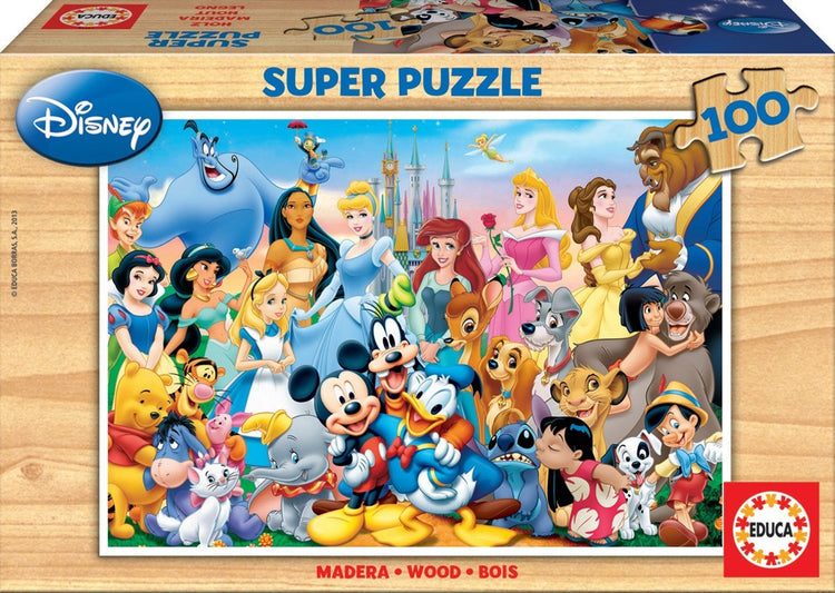 Educa - Puzzle 100 Teile - Die magische Welt von Disney - Holzpuzzle