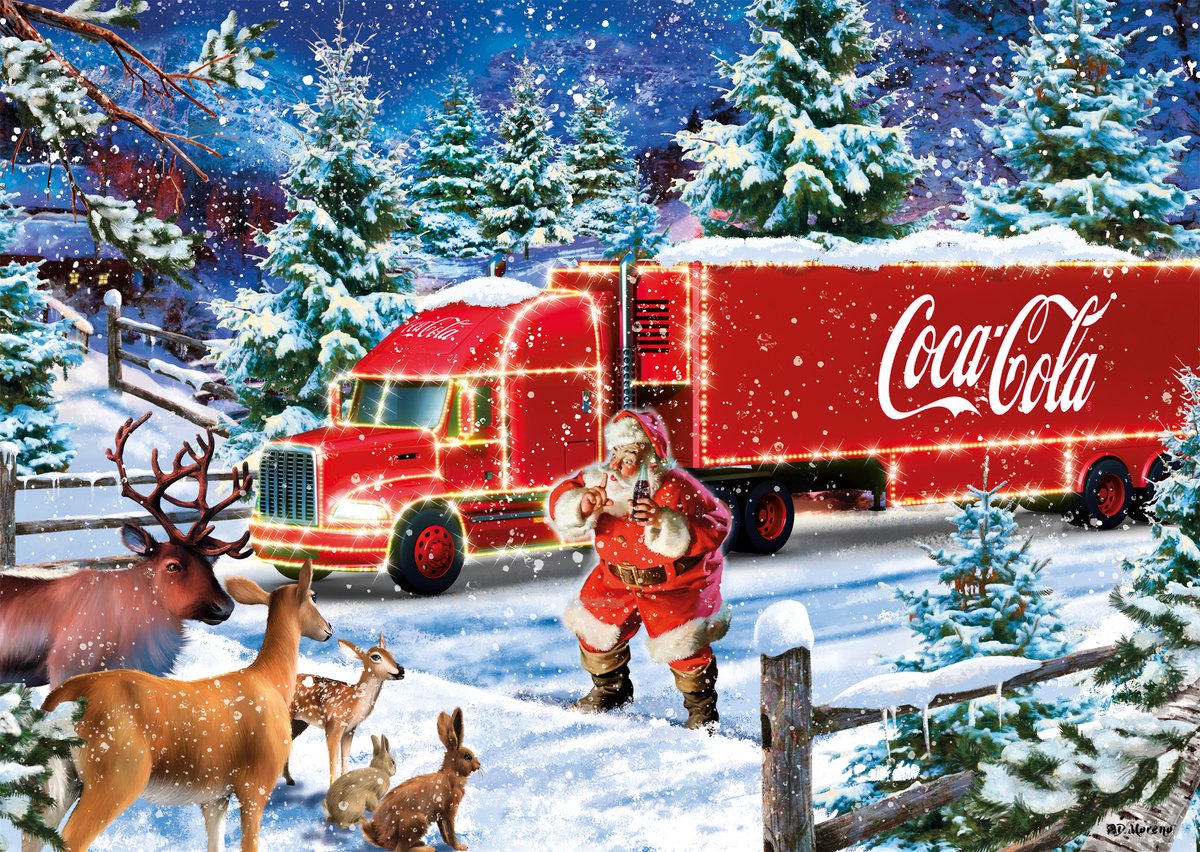 Schmidt Puzzle Coca Cola Weihnachtstruck – 1000-teiliges Puzzle.