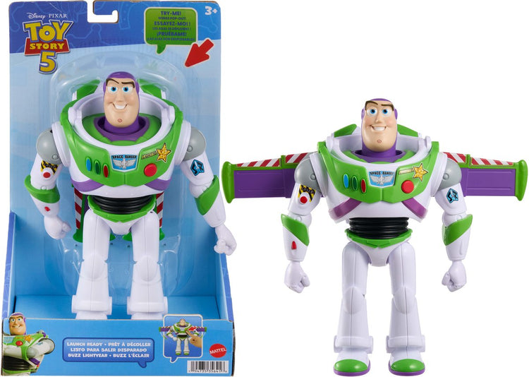 Mattel Disney und Pixar Toy Story 5 große, startbereite Buzz Lightyear-Figur von 25 cm – beweglich