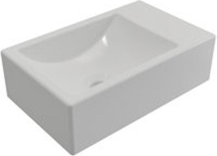 Plieger Houston Brunnen links ohne Hahnloch 37x23cm mattweiß