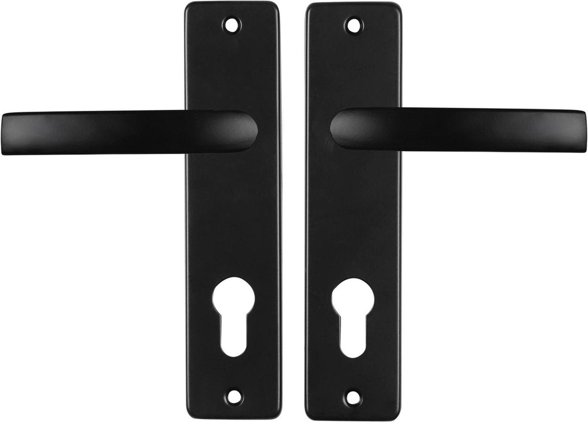 Starx Türgriff schwarz – Türbeschläge – Türschild für Profilzylinder (PC72) – Türgriffblock