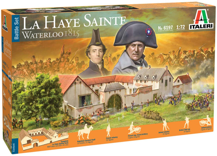 Italeri Modellbausatz Diorama – 6197 La Haye Sainte Waterloo 1815 – Kampfset aus Kunststoff – 1:72 – Modellbau