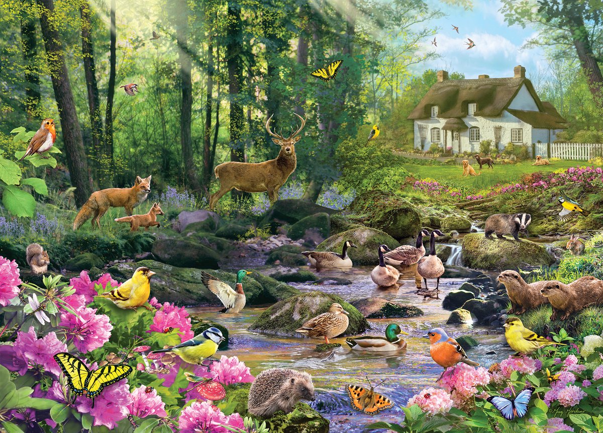 Gibsons – Waldlichtung (von Greg Giordano) – 1000 Teile 68 × 49 cm (B × H) – Puzzle für Erwachsene