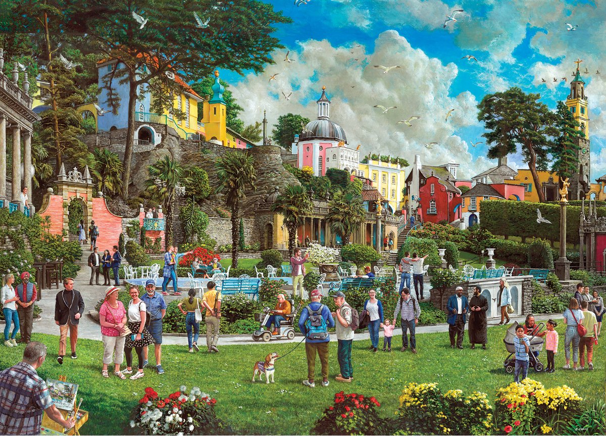 Gibsons – Portmeiron (von Bryan Evans) – 1000 Teile 68×49 cm (B×H) – Puzzle für Erwachsene