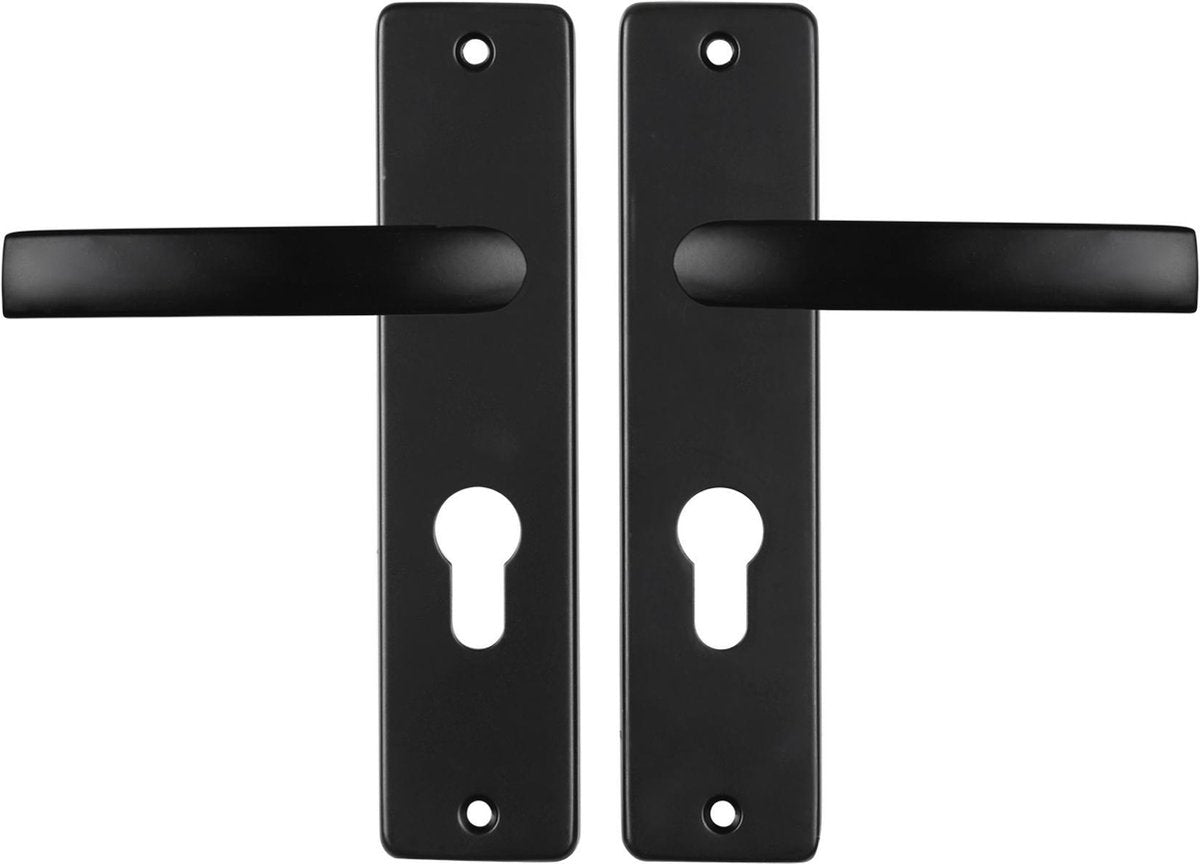 Starx Türgriff schwarz – Türbeschläge – Türschild für Profilzylinder (PC55) – Türgriffblock