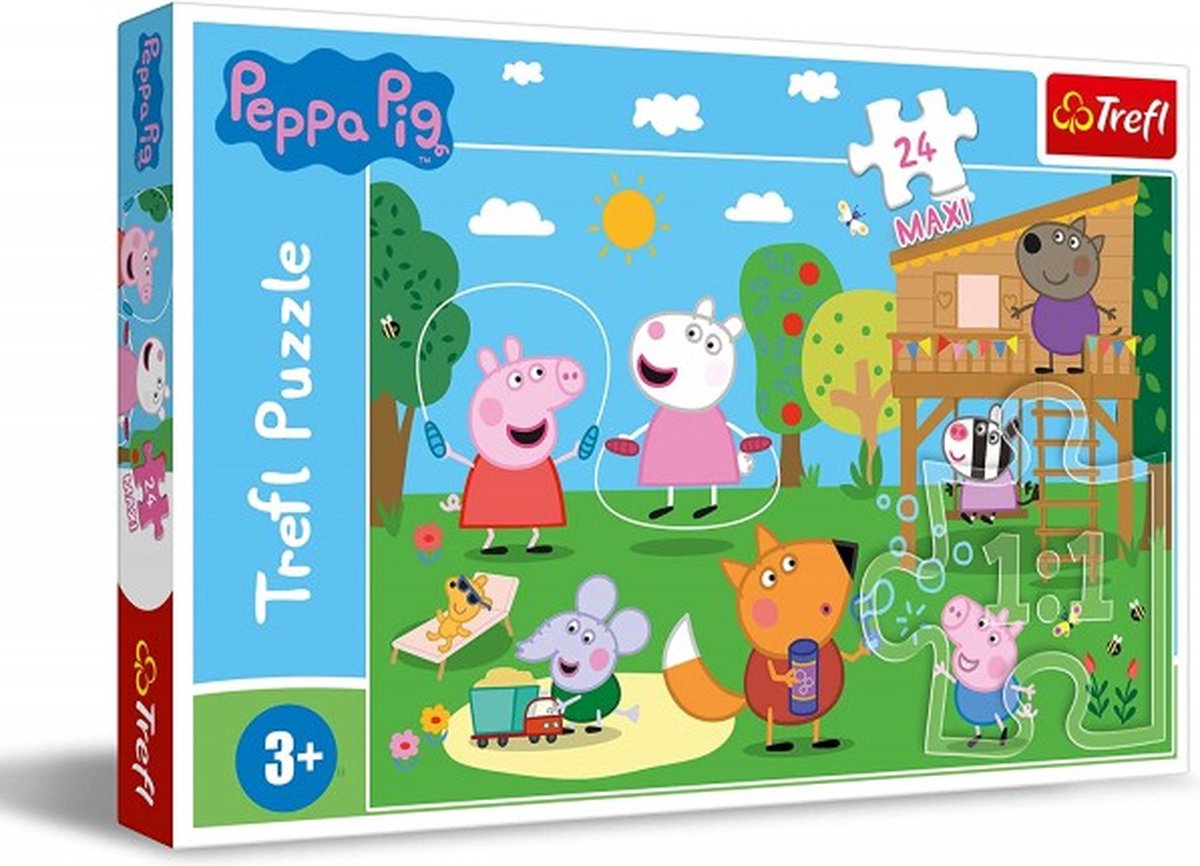 Trefl – Rätsel – 24 Maxi – Spaß im Gras, Peppa Pig