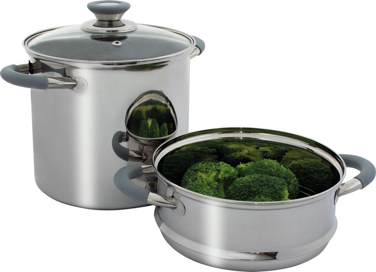 Eurotrail Kochpfanne mit Dampfgarer Corby 18 cm Edelstahl 3-teilig