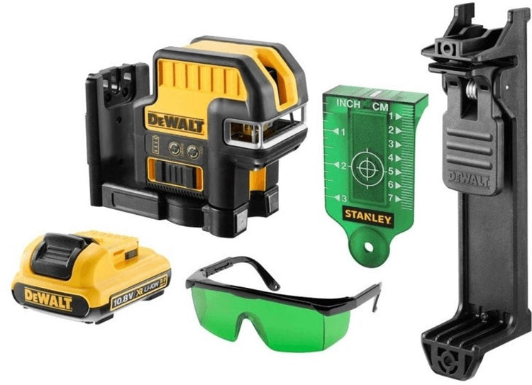 Dewalt dce0825d1g 10,8 V Li-Ionen-Akku selbstnivellierender Kreuzlinien-Punktlaser-Set (1 x 2,0 Ah Akku) im Koffer