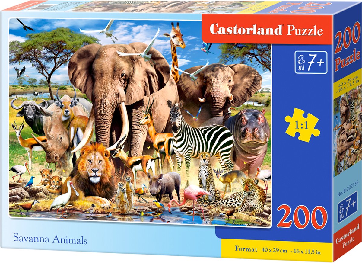 Castorland Savannentiere – Puzzle – 200 Teile – Tiere – Premium-Qualität