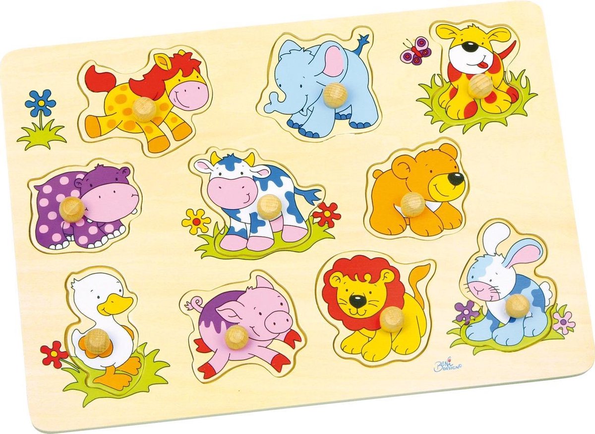 Goki Holz Nick Puzzle Tiere Baby