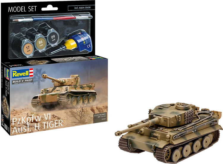 Revell Militärfahrzeug-Modellbausatz – 63262 Panzerkampfwagen VI Tiger i – PZKPFW VI Ausf. h Tiger - Modellset Kunststoff - 1:72 - Modellbau